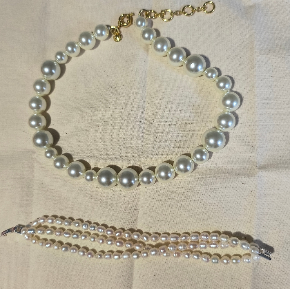 JCrew Pearl Necklace and Bracelet